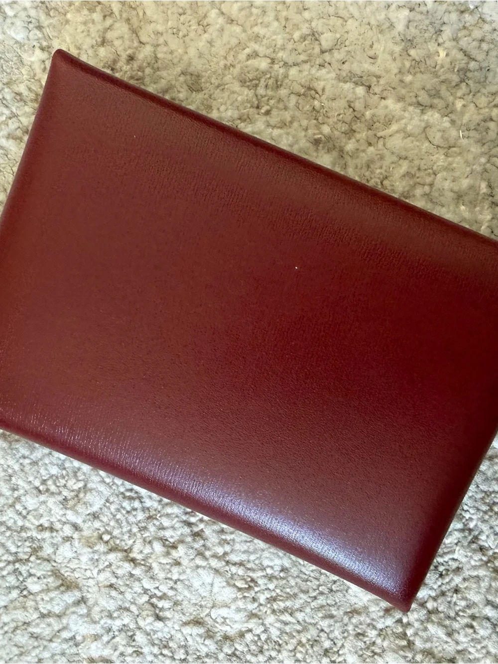 Hermès Red Leather Calvi  Duo Rouge H 55 Box Leather Card Holder- NEW RARE